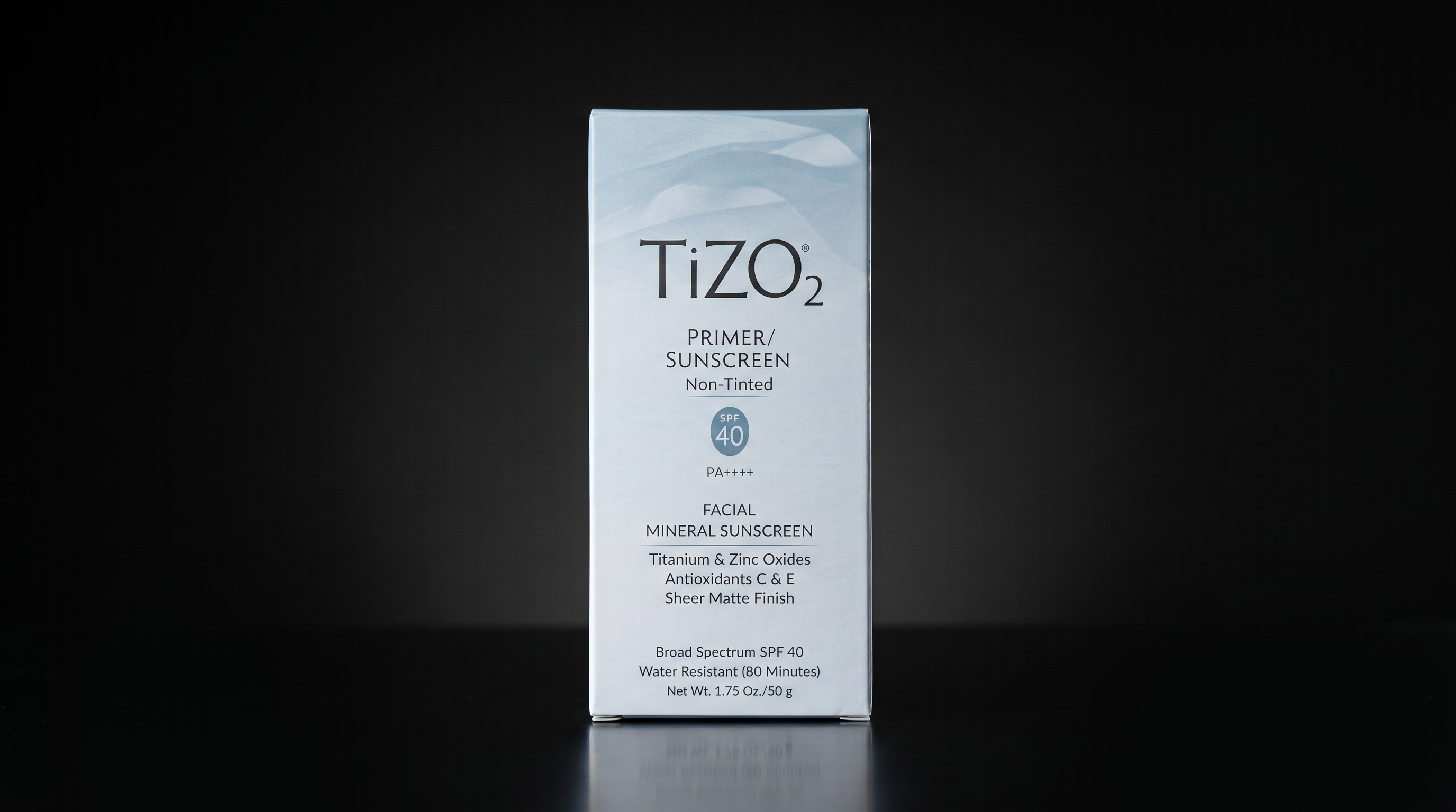 TiZO2 Non-Tinted Primer Sunscreen box, SPF 40