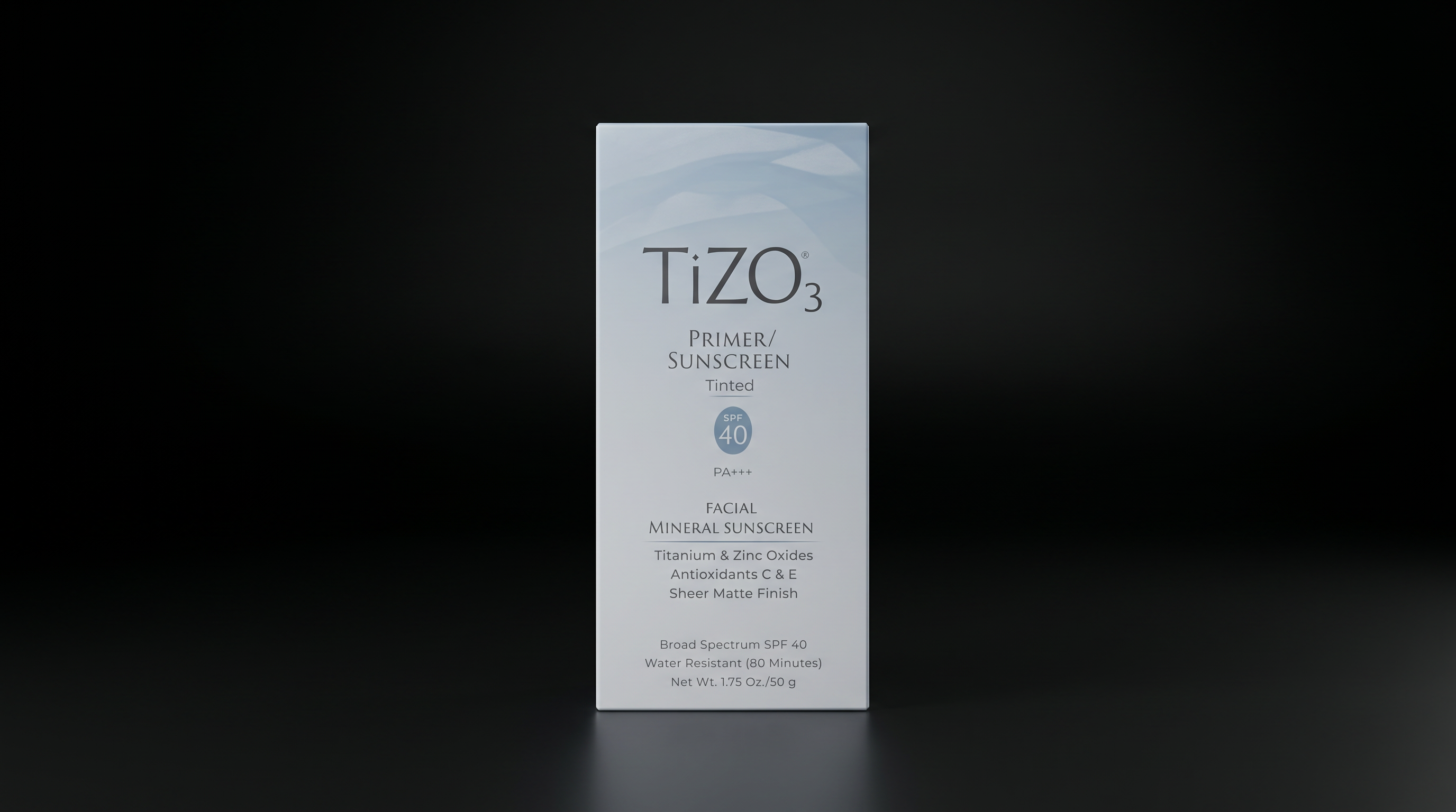 TiZO3 Tinted Primer Sunscreen box, SPF 40
